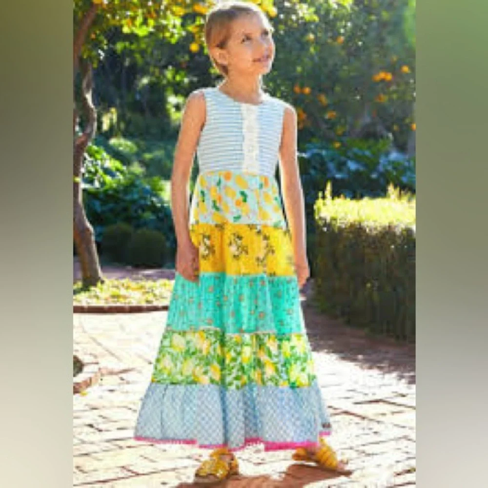 New Matilda Jane Brand Sweet Treat Maxi Dress Girls Teen Size 12 Floral Flower - Picture 1 of 15